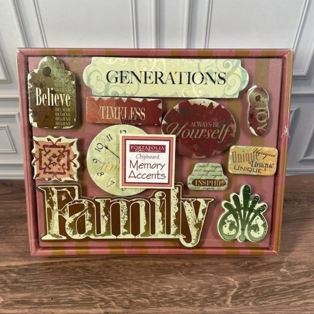 Portafolia Gifted Memories Family Themed Scrapbooking Embellishments lot of 4‎